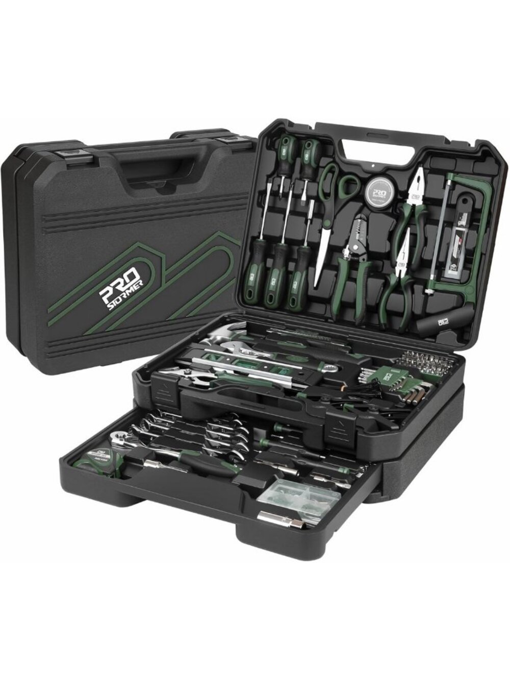 269-Piece Household Tool Kit - Complete Hand Tool Set for DIY Projects, Green
